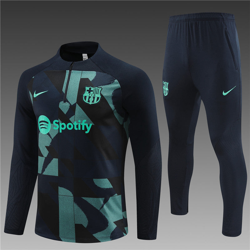 23/24 FC Barcelona Blue Camo 1/4 Zip Tracksuit