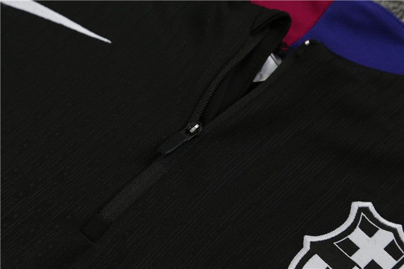 24/25 FC Barcelona Black, Blue And Red 1/4 Zip Tracksuit