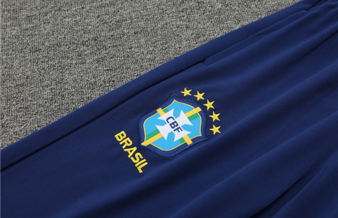 2025 Brazil Yellow, Green And Blue 1/4 Zip Tracksuit