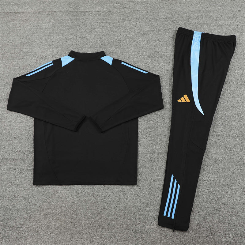 2025 Argentina Black 1/4 Zip Tracksuit