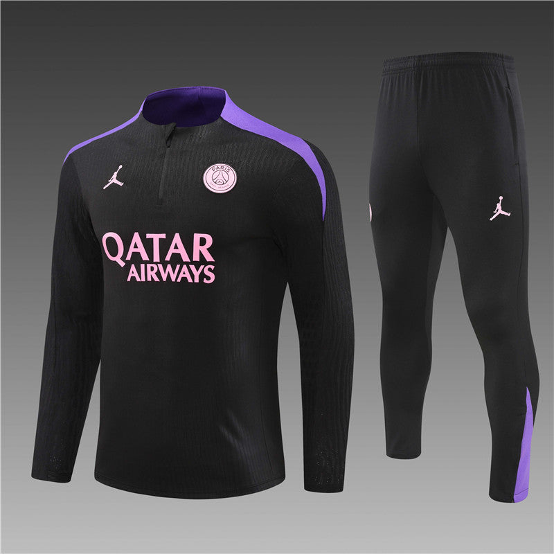 24/25 Jordan x PSG Black And Purple 1/4 Zip Tracksuit