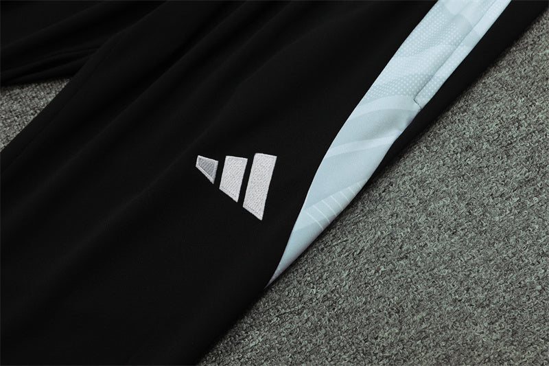 24/25 Real Madrid Black And White 1/4 Zip Tracksuit