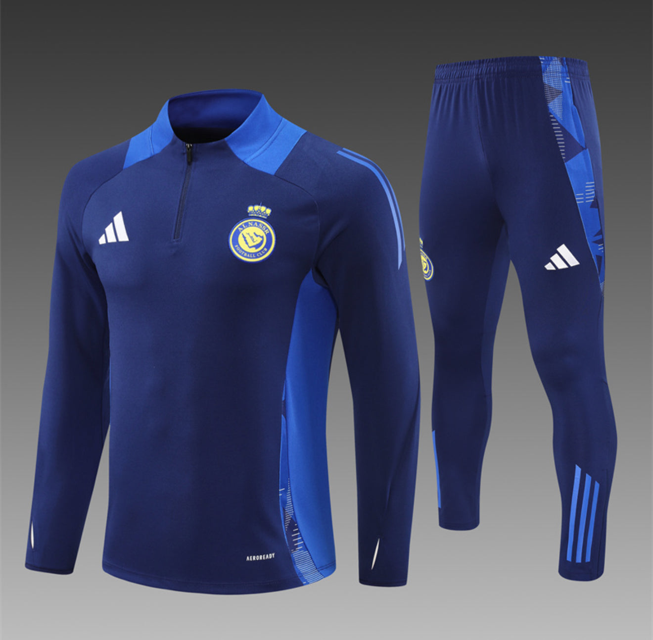 24/25 Al Nassr Blue 1/4 Zip Training Tracksuit