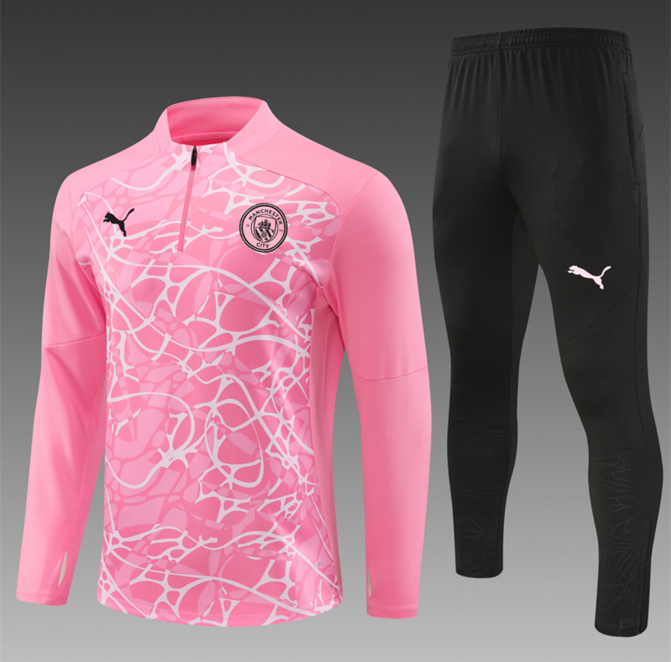 24/25 Manchester City Pink 1/4 Zip Tracksuit