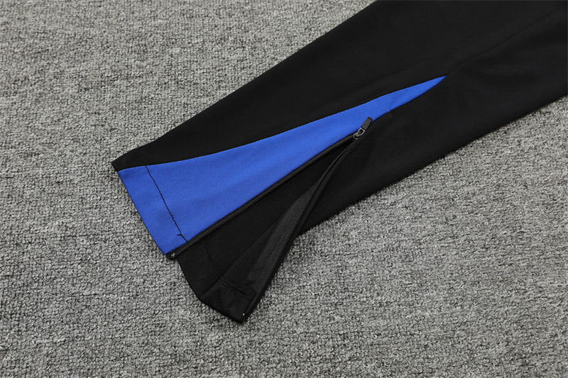 2025 France Black And Blue 1/4 Zip Tracksuit