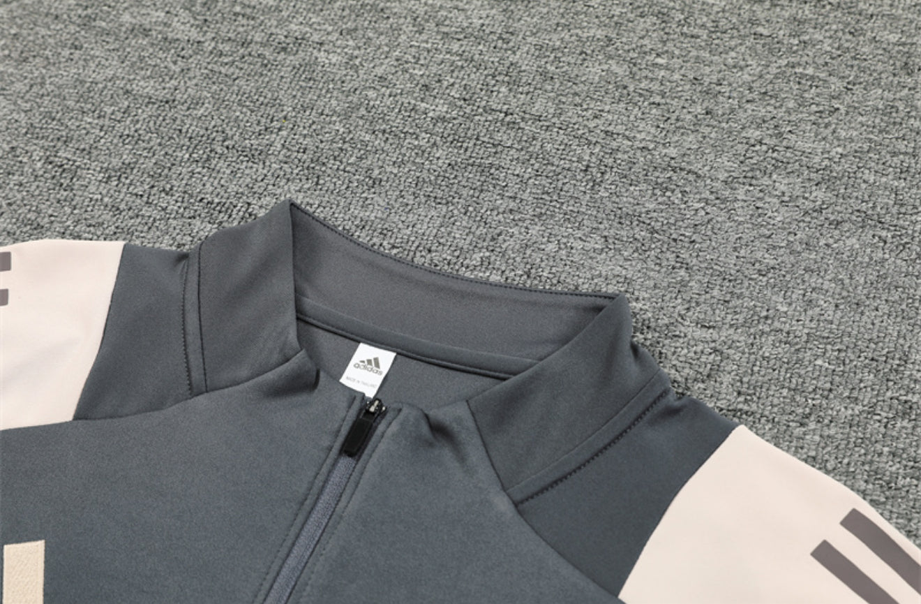24/25 Real Madrid Dark Grey 1/4 Zip Tracksuit