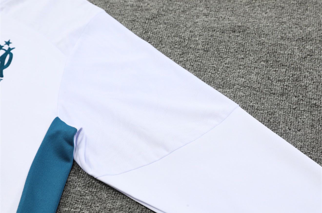 24/25 Marseille White And Blue 1/4 Zip Tracksuit