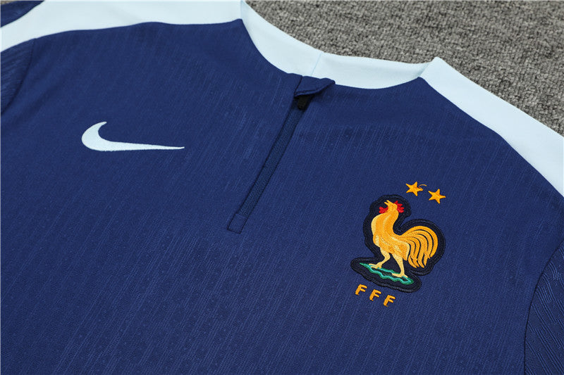 2025 France Dark Blue 1/4 Zip Tracksuit