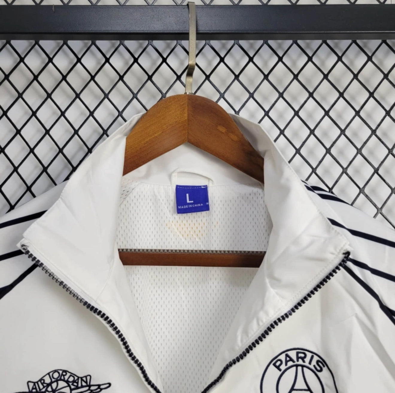 PSG x Air Jordan White/Blue Windbreaker