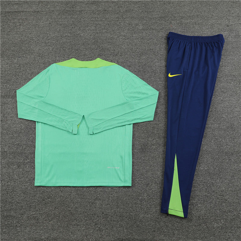 2025 Brazil Green And Blue 1/4 Zip Tracksuit