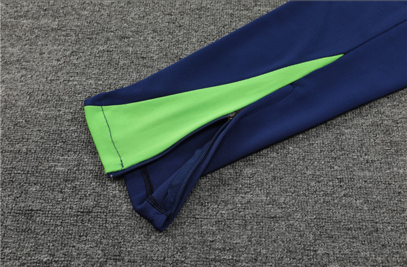 2025 Brazil Yellow, Green And Blue 1/4 Zip Tracksuit