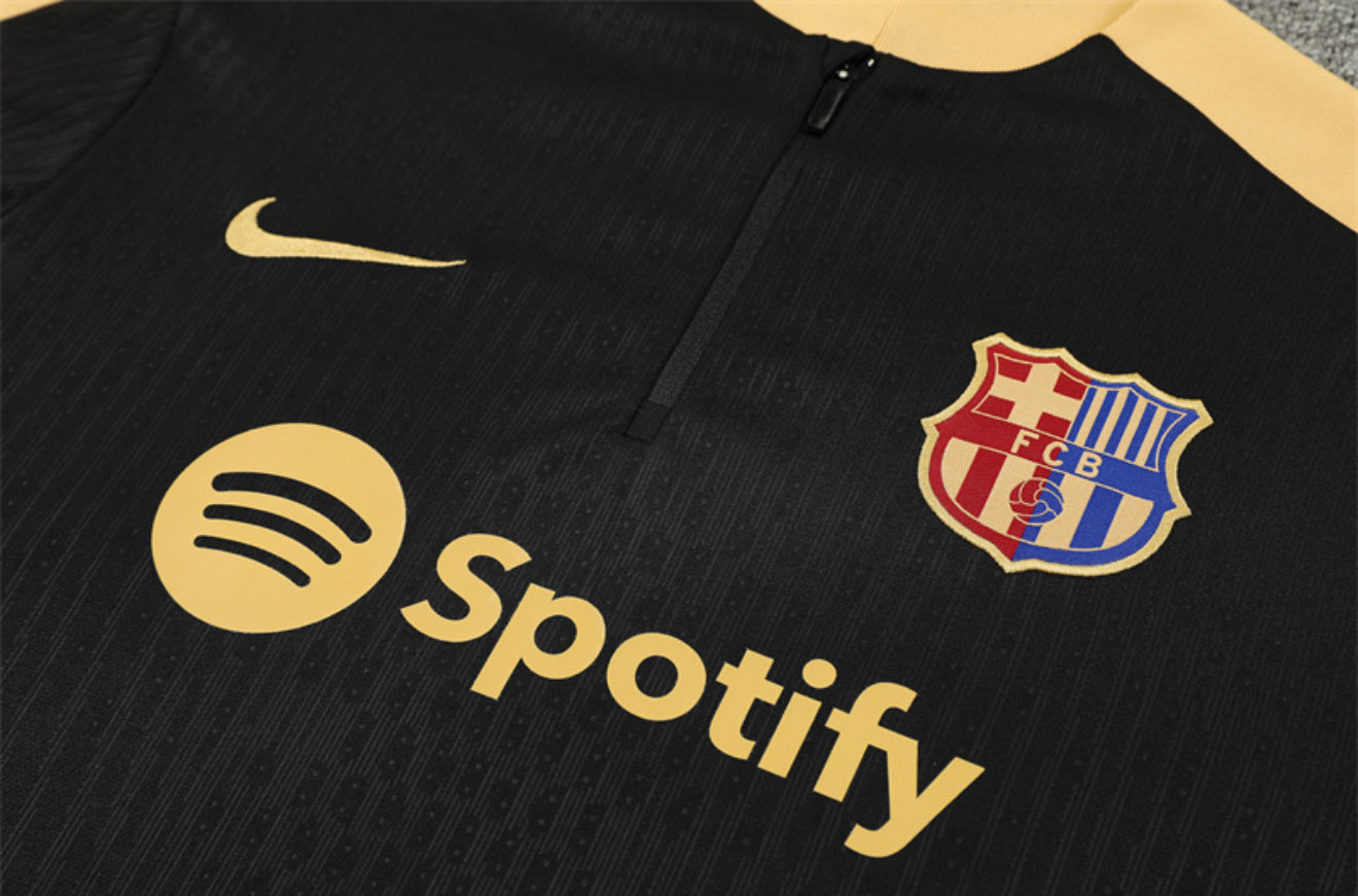 24/25 FC Barcelona Black And Gold 1/4 Zip Tracksuit