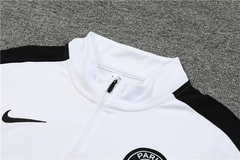 23/24 PSG White And Black 1/4 Zip Tracksuit