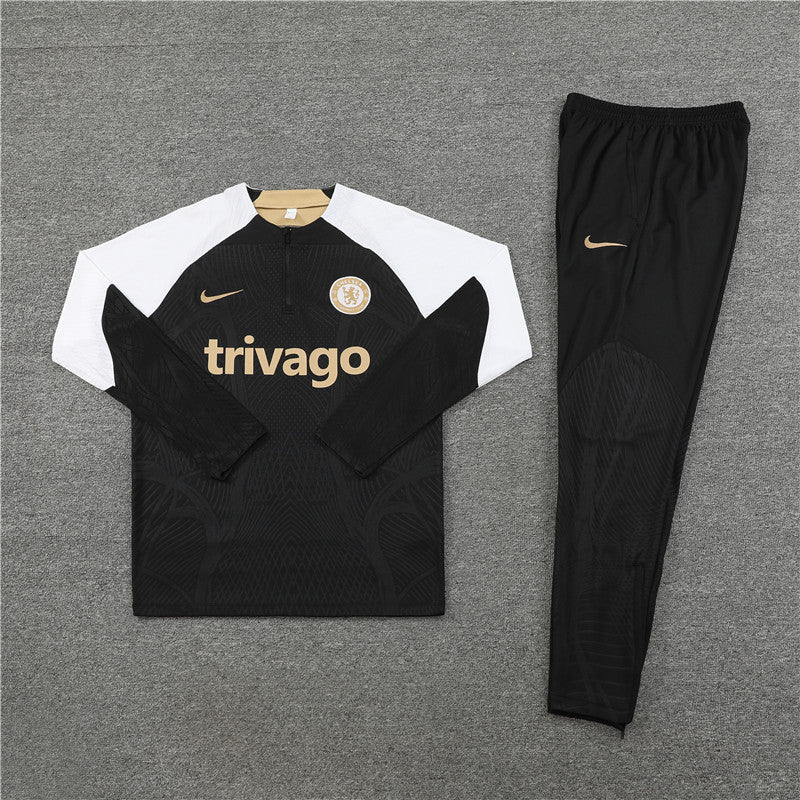 23/24 Chelsea FC Black 1/4 Zip Tracksuit