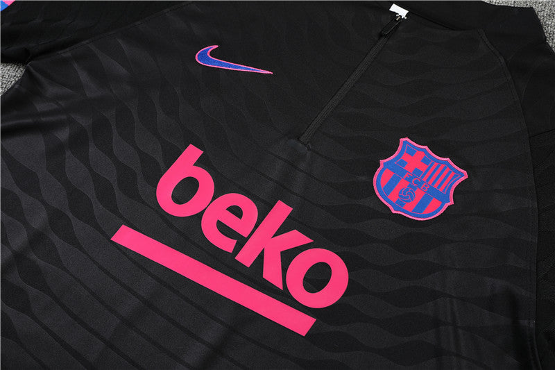 21/22 FC Barcelona Black And Purple 1/4 Zip Tracksuit