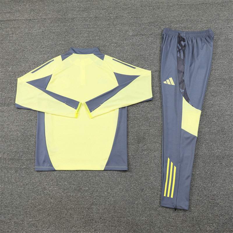 2024/2025 Ajax Yellow And Grey 1/4 Zip Tracksuit