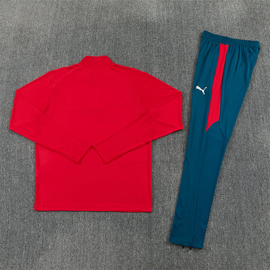 Portugal Red And Green 1/4 Zip Tracksuit