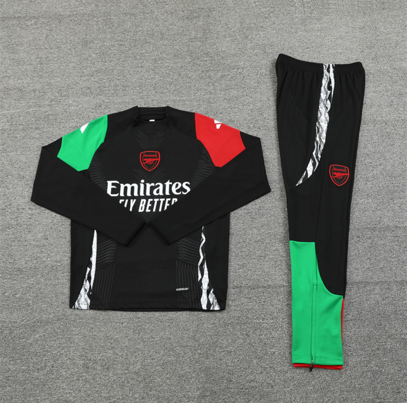 24/25 Arsenal FC Black, Green And Red Tracksuit