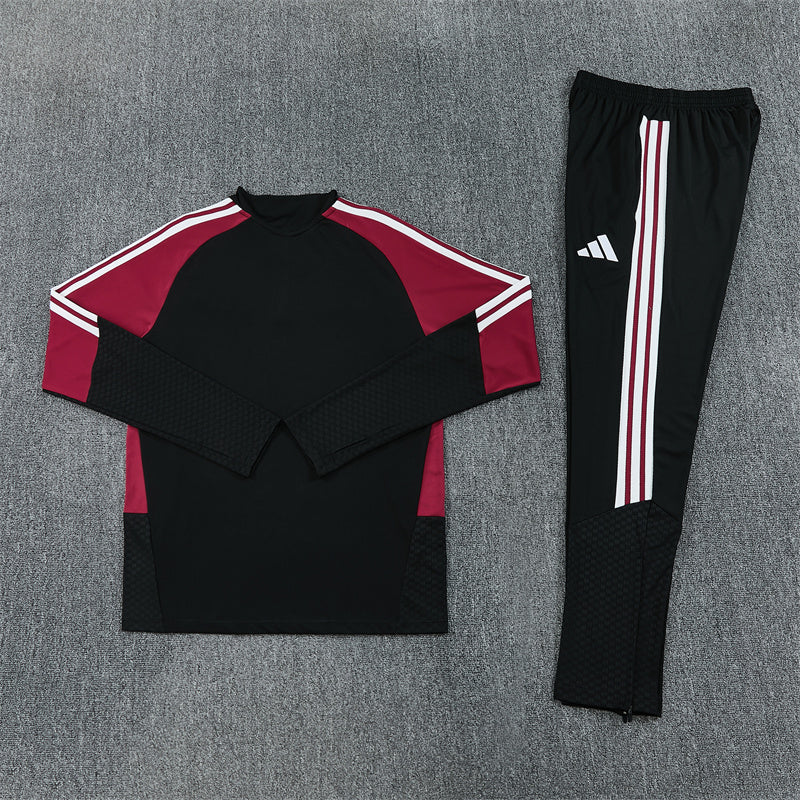 Arsenal Black And Burgundy 1/4 Zip Tracksuit