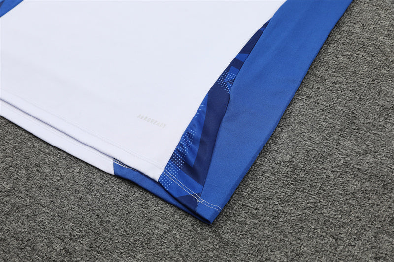 2025 Italy White And Blue 1/4 Zip Tracksuit
