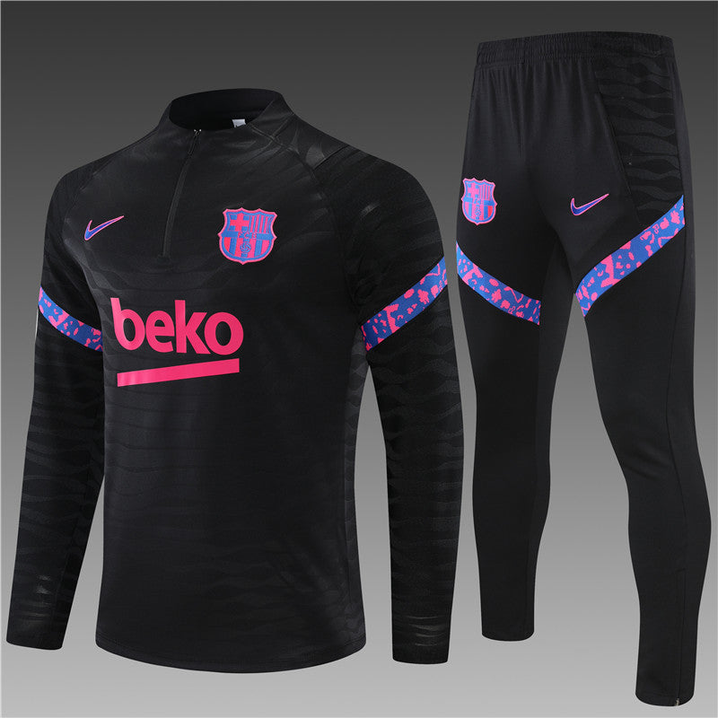 21/22 FC Barcelona Black And Purple 1/4 Zip Tracksuit