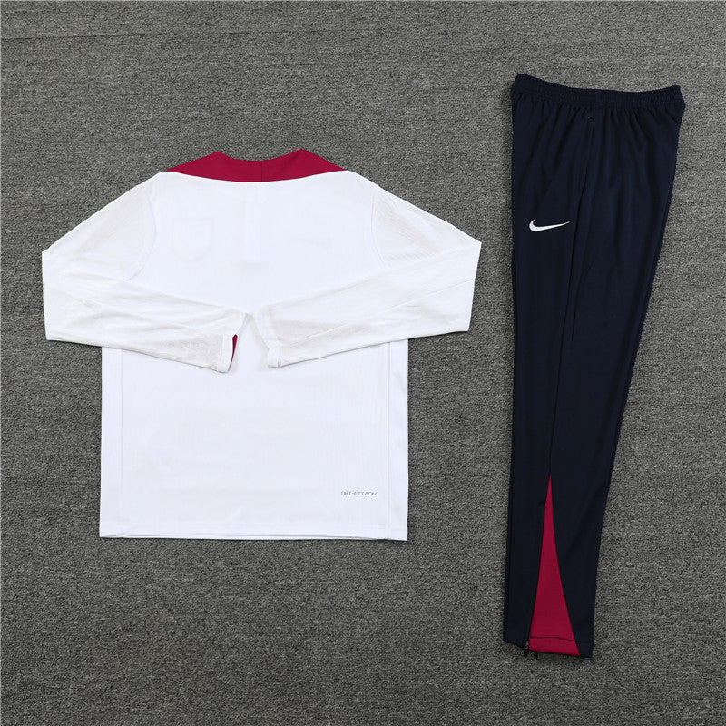 2025 England White, Red And Blue 1/4 Zip Tracksuit