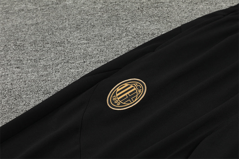 24/25 AC Milan Black 1/4 Zip Tracksuit