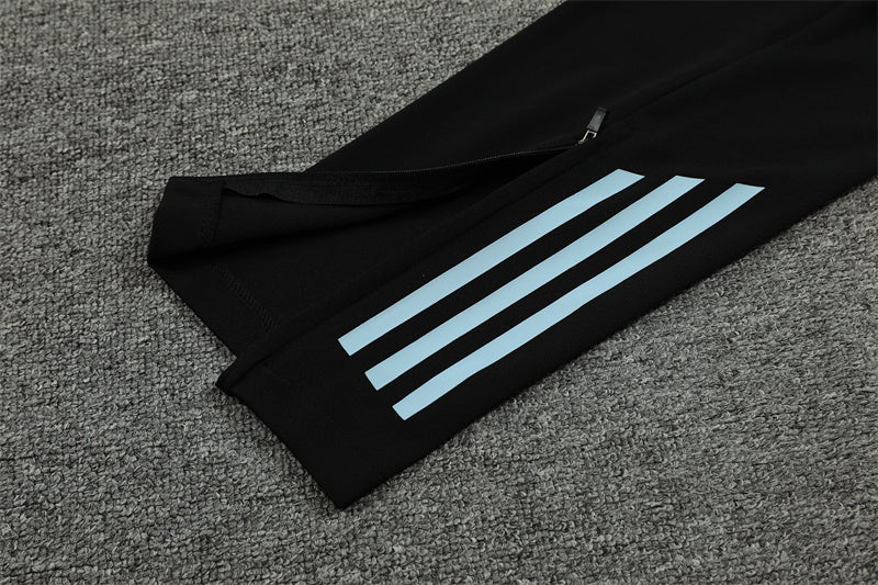 24/25 Real Madrid Black And White 1/4 Zip Tracksuit