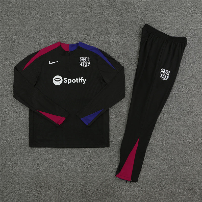 24/25 FC Barcelona Black, Blue And Red 1/4 Zip Tracksuit