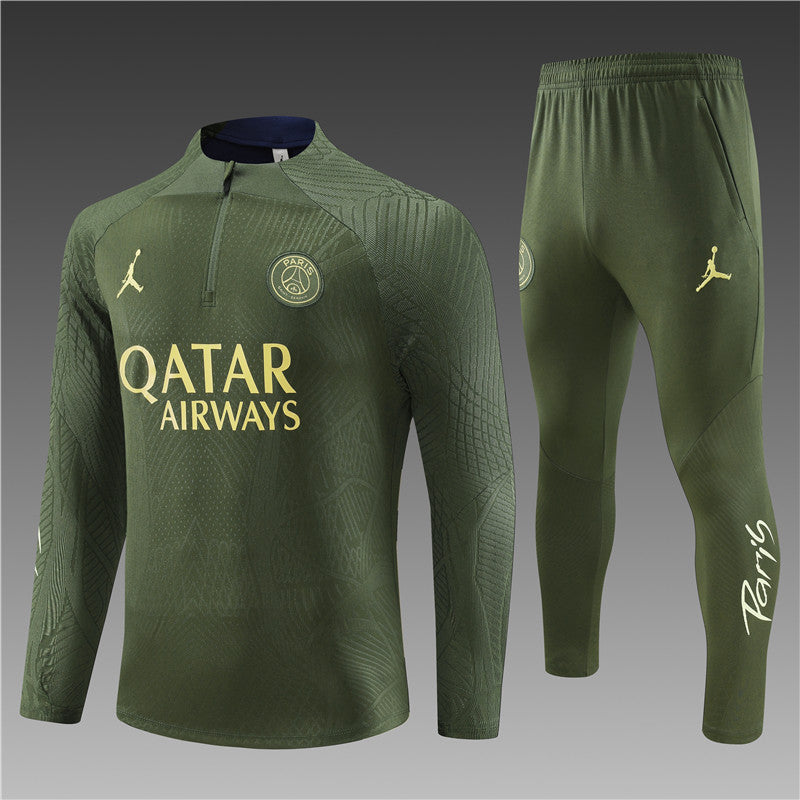 23/24 Jordan x PSG Dark Green 1/4 Zip Tracksuit