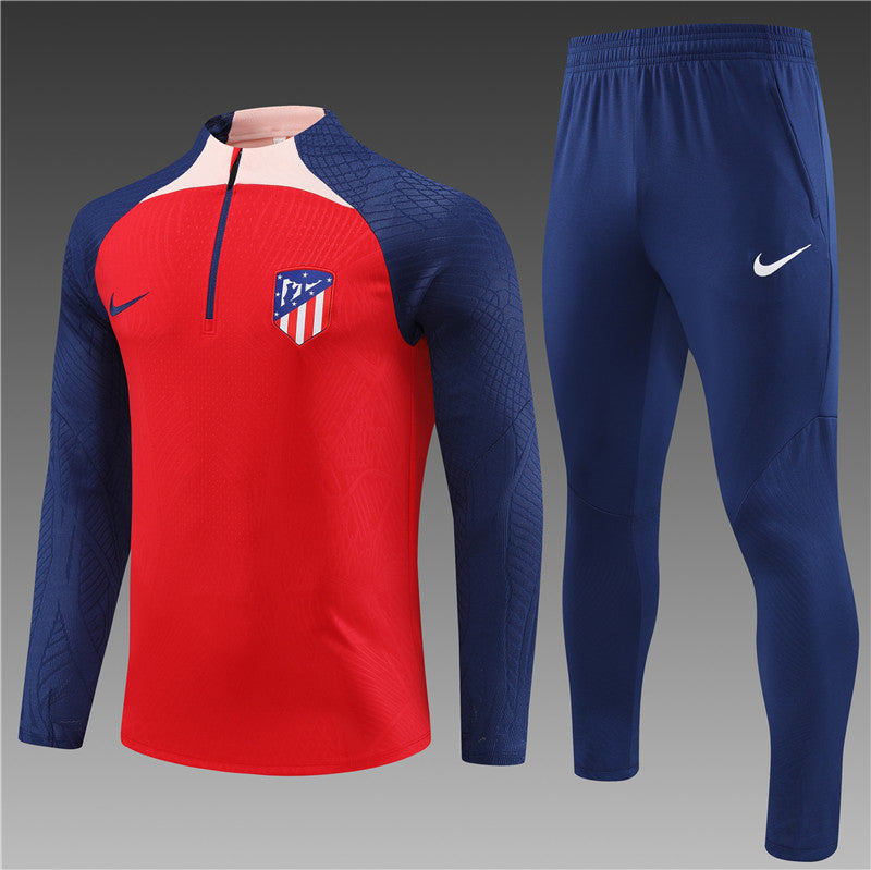 23/24 Atletico Madrid Red And Blue 1/4 Zip Tracksuit