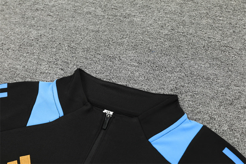 2025 Argentina Black 1/4 Zip Tracksuit