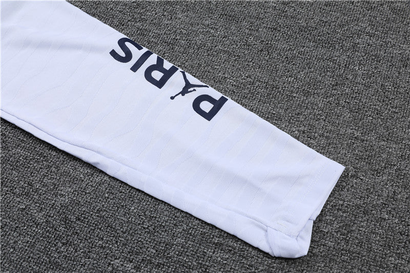 21/22 Jordan x PSG White And Navy 1/4 Zip Tracksuit