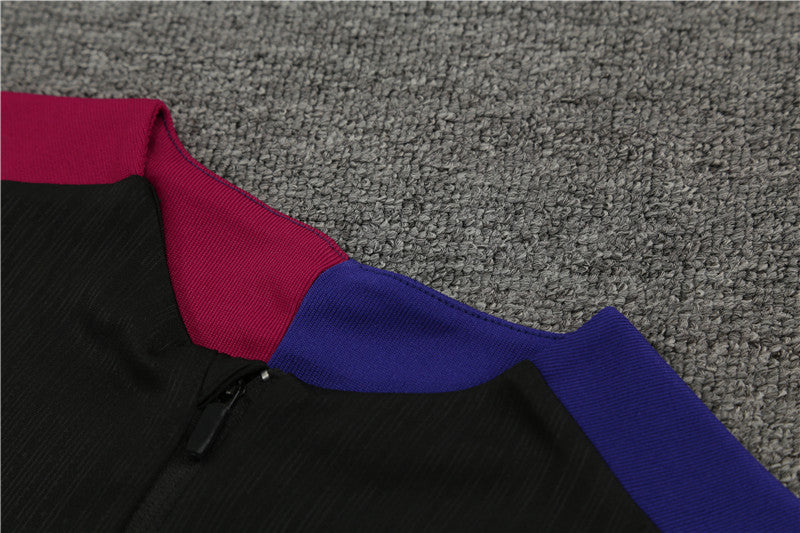 24/25 FC Barcelona Black, Blue And Red 1/4 Zip Tracksuit