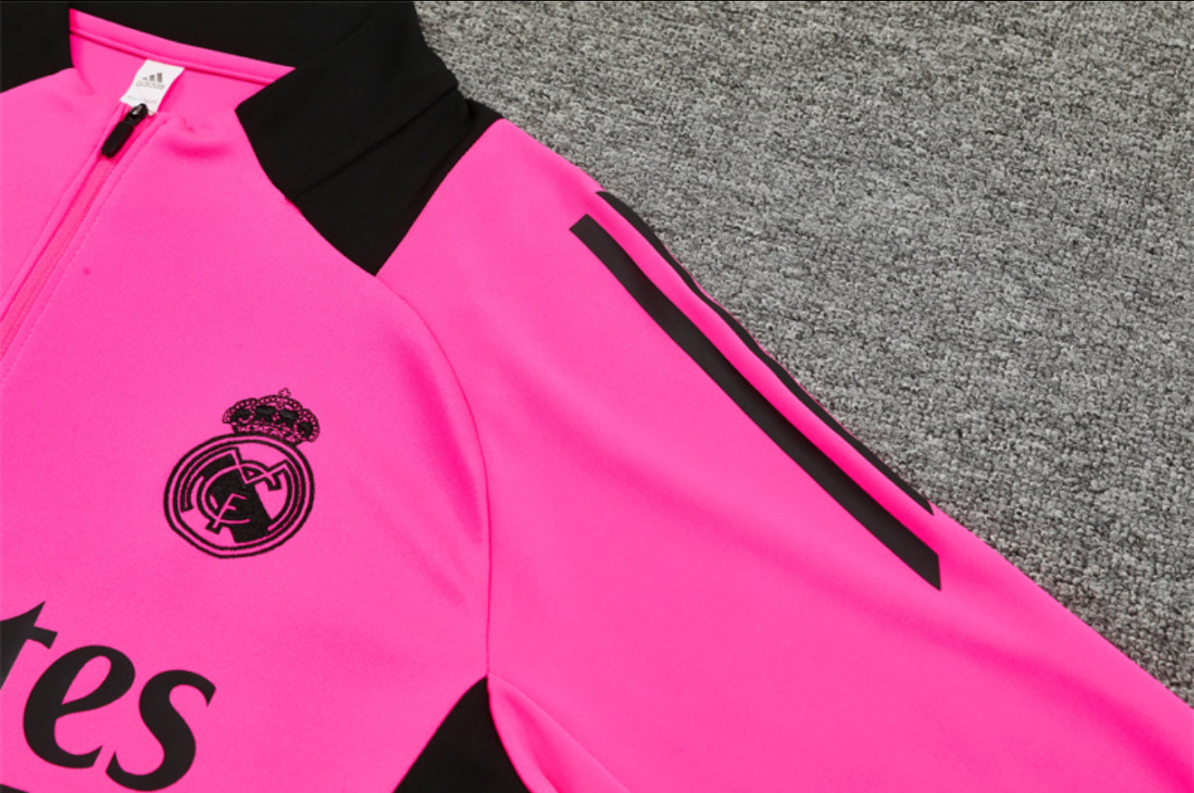 24/25 Real Madrid Pink 1/4 Zip Tracksuit