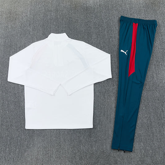 Portugal White And Green 1/4 Zip Tracksuit