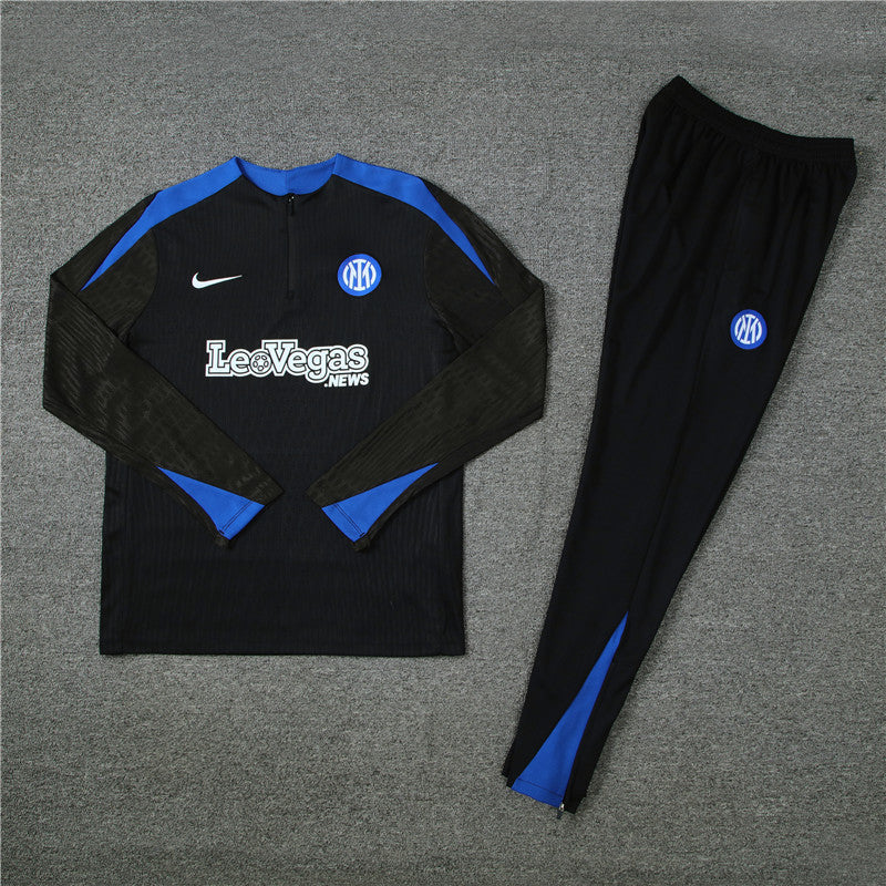 24/25 Inter Milan Black And Blue 1/4 Zip Tracksuit