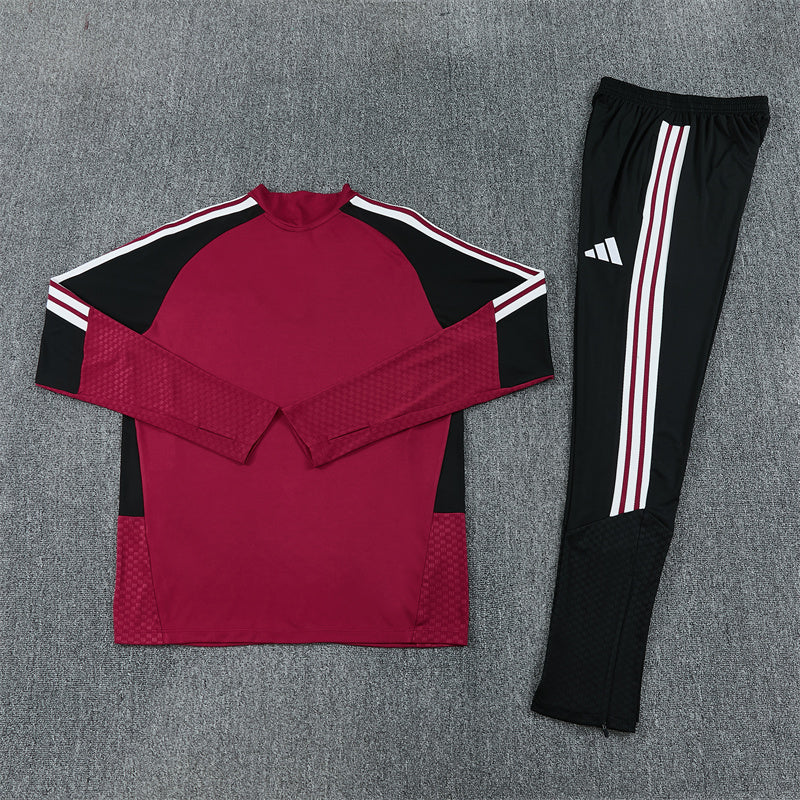 Arsenal Burgundy And Black 1/4 Zip Tracksuit