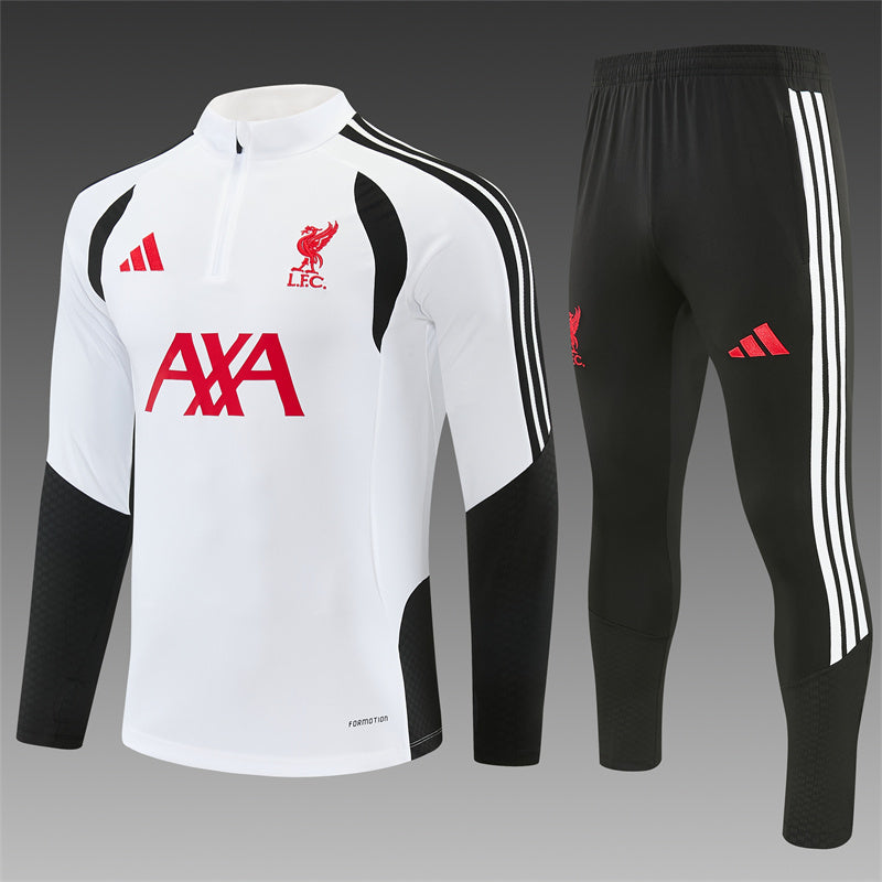 26/27 Liverpool FC White And Black 1/4 Zip Tracksuit