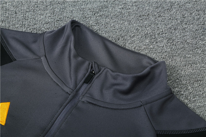 23/24 Real Madrid Dark Grey And Gold 1/4 Zip Tracksuit
