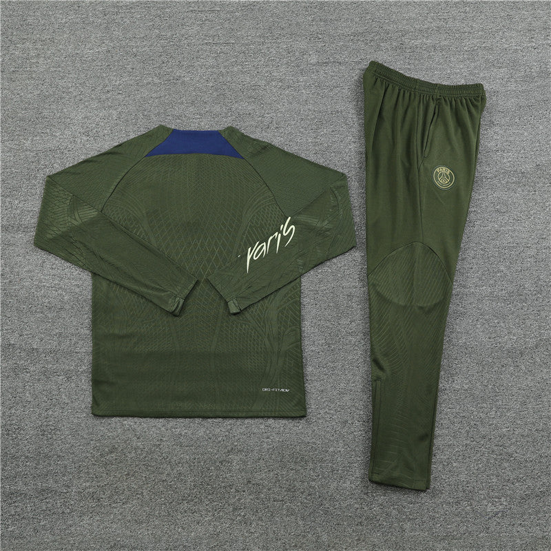 23/24 Jordan x PSG Dark Green 1/4 Zip Tracksuit