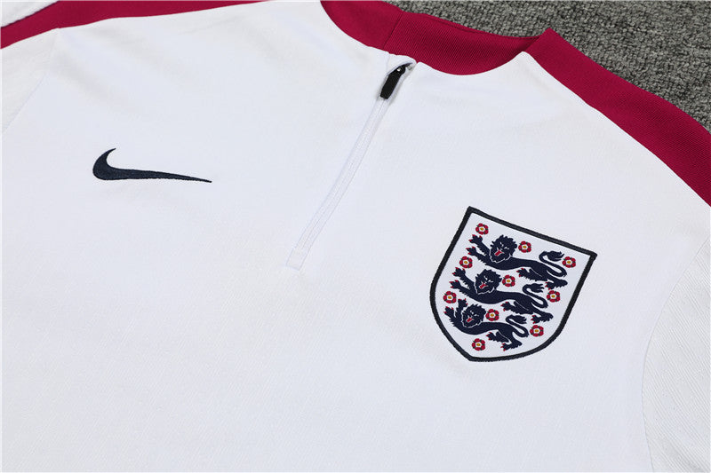2025 England White, Red And Blue 1/4 Zip Tracksuit