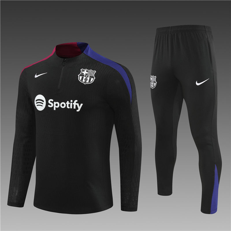 24/25 FC Barcelona Black, Blue And Red 1/4 Zip Tracksuit