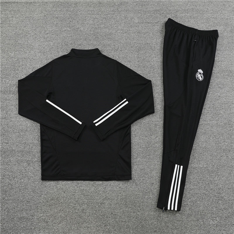 23/24 Real Madrid Black 1/4 Zip Tracksuit
