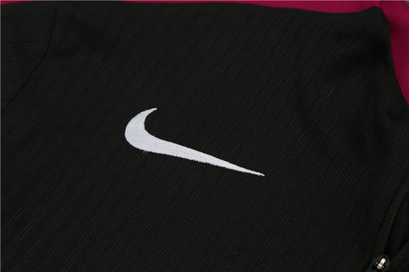 24/25 FC Barcelona Black, Blue And Red 1/4 Zip Tracksuit