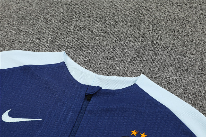 2025 France Dark Blue 1/4 Zip Tracksuit
