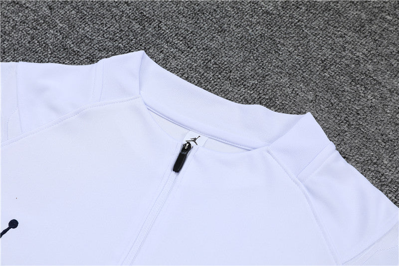 21/22 Jordan x PSG White And Navy 1/4 Zip Tracksuit