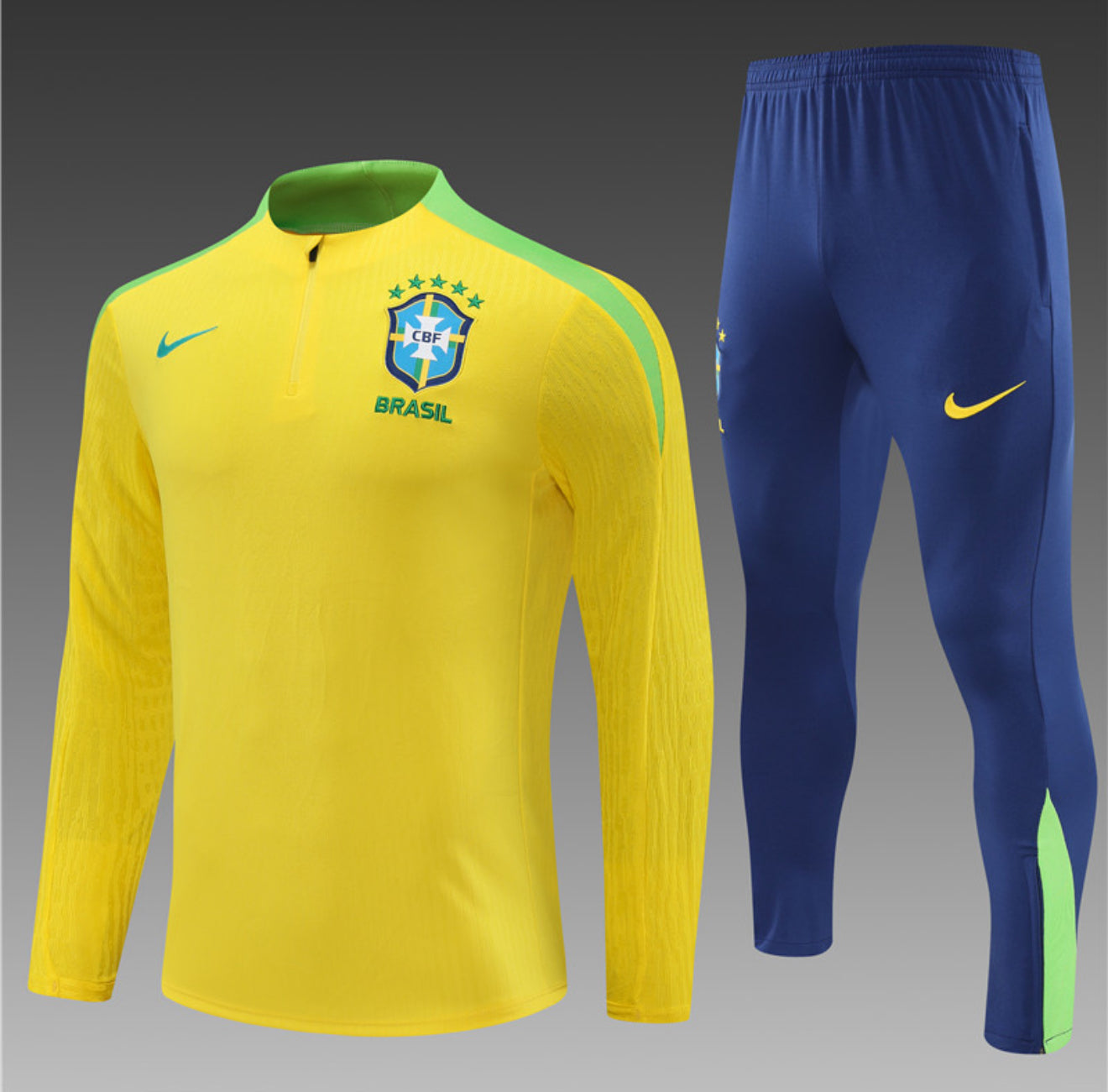 2025 Brazil Yellow, Green And Blue 1/4 Zip Tracksuit