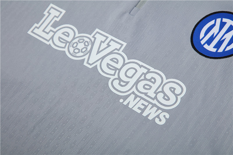 24/25 Inter Milan Grey, Black And Blue 1/4 Zip Tracksuit