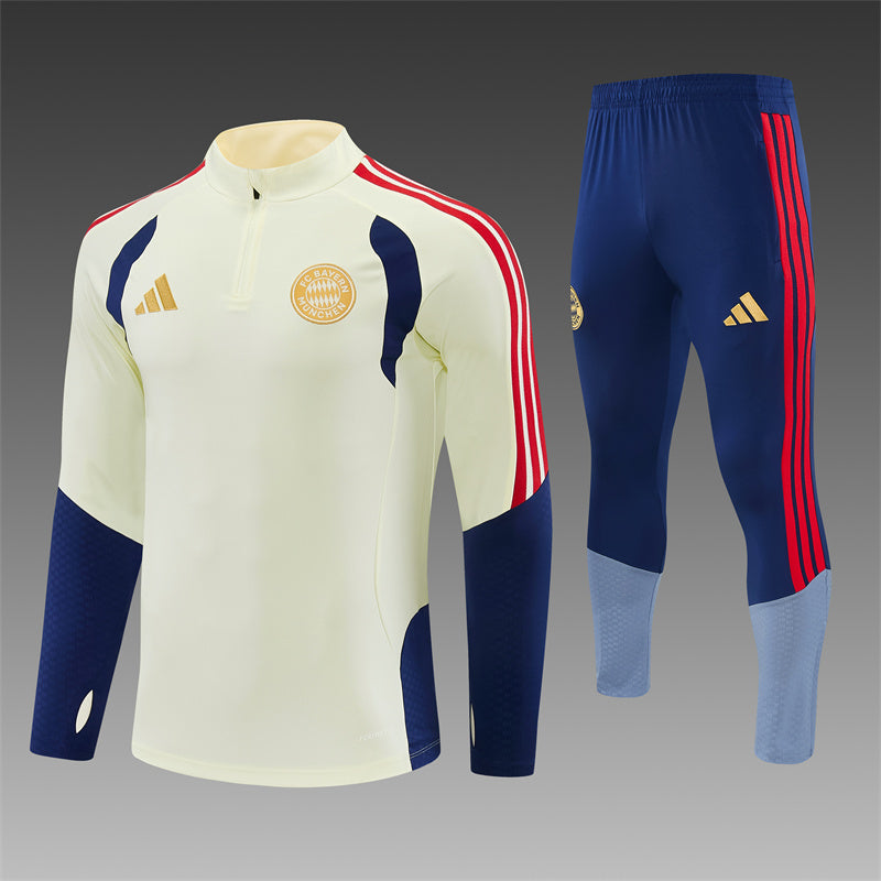 26/27 FC Bayern Munich Cream And Blue 1/4 Zip Tracksuit